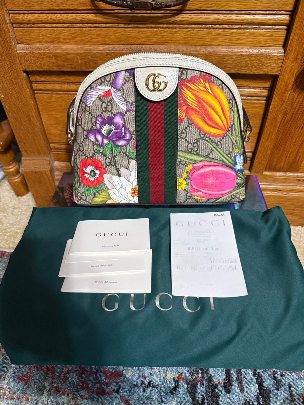 Gucci Floral GG nano crossbody bag with with Multicolor Flowers prints